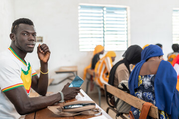 African student in classroom setting