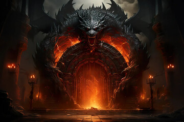 Doorway to the Dragon's Den: A Magical Entrance Fantasy  wallpaper
