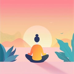 Obraz premium Healing flat design front view theme recovery animation vivid