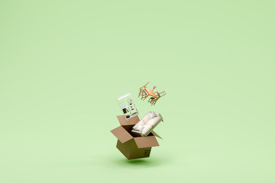 Furniture delivery purchase concept