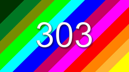 303 colorful rainbow background year number