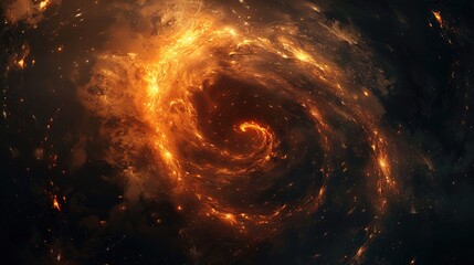 Obraz premium Illuminated Glowing Particles Dancing in Dark Void Mystery - Abstract Background of Particle Swirls in Deep Space