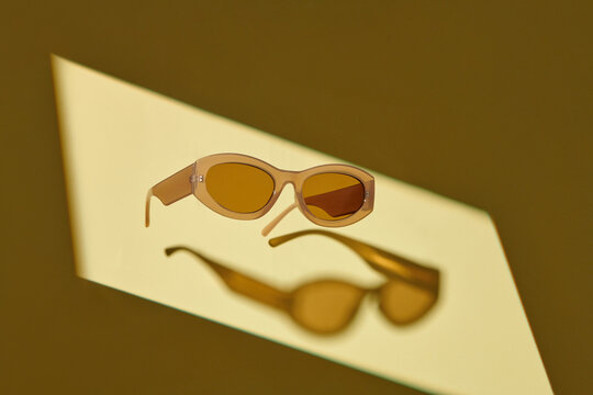 Several different trendy eyeglasses with fashion light frame