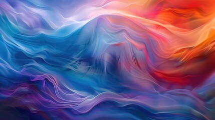 Fototapeta premium Harmonious Blend of Fluid Color Waves in Abstract Serenity