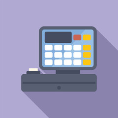 Cash register with a digital display showing the total amount of the purchase