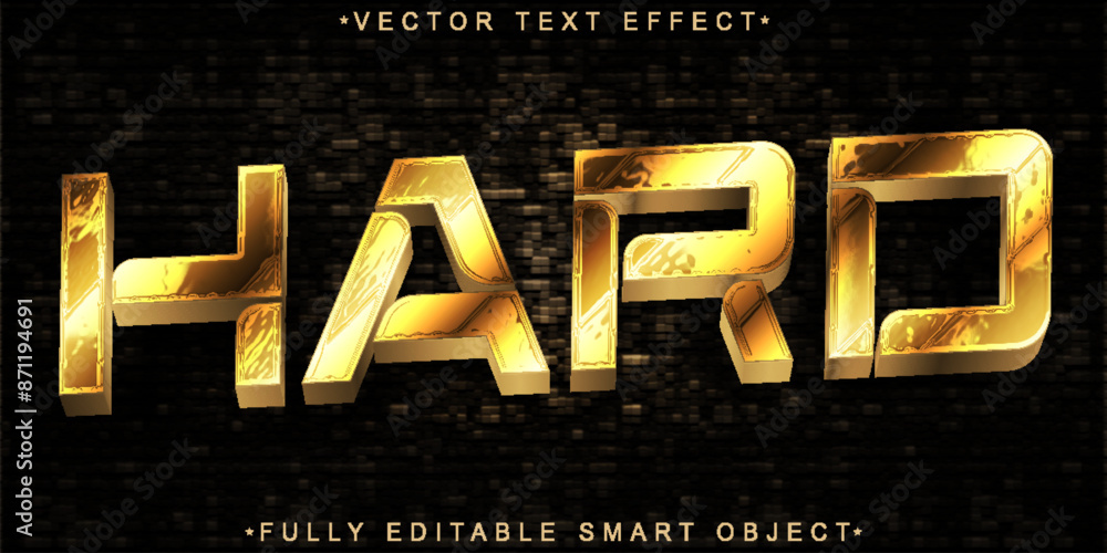 Poster golden worn hard vector fully editable smart object text effect