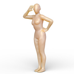 Naklejka premium ポーズをとる女性 3DCGレンダリング