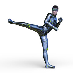 男性サイボーグ　3DCGレンダリング