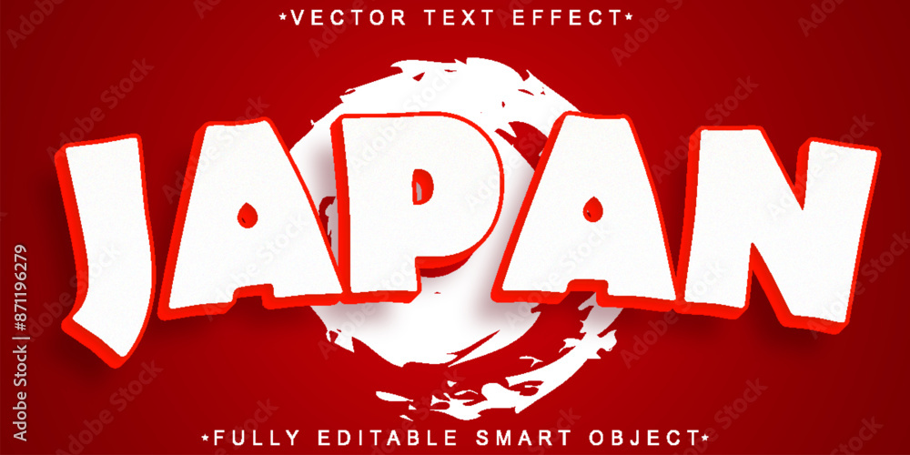 Poster red japan vector fully editable smart object text effect