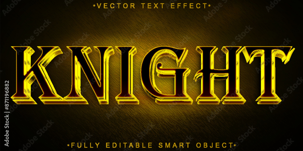 Poster knight vector fully editable smart object text effect