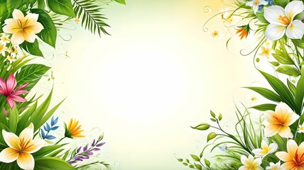 Banner, flowers, place for text. Illustration
