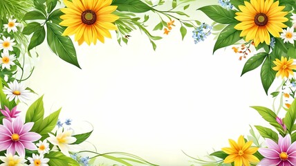 Banner, flowers, place for text. Illustration