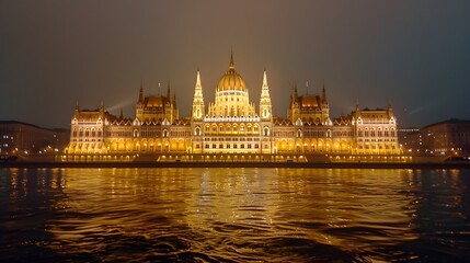 Obraz premium Night Parliament in Budapest