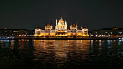 Fototapeta premium Night Parliament in Budapest