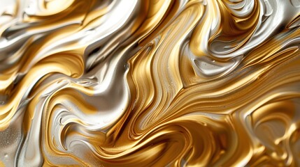 Shimmering Elegance: Luxurious Swirls of Gold and Silver Metallic Paint