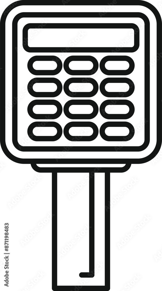 Aufkleber line icon of an electronic lock with buttons, providing security and access control