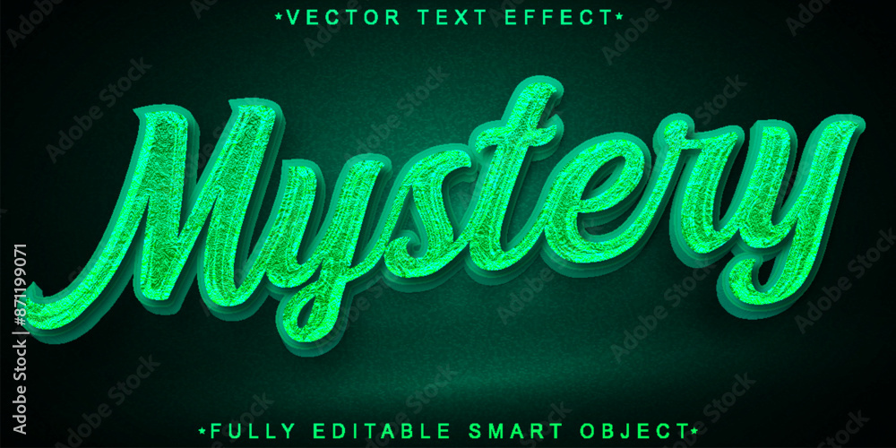 Aufkleber turquoise mystery vector fully editable smart object text effect