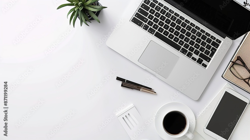 Poster sleek minimalistic design for professional online services with clean lines and subtle shadows
