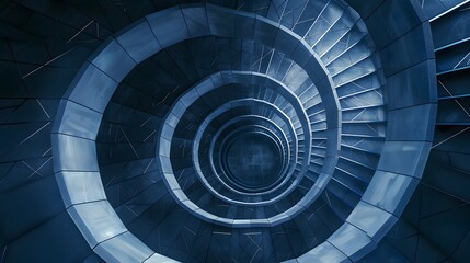 Blue spiral staircase