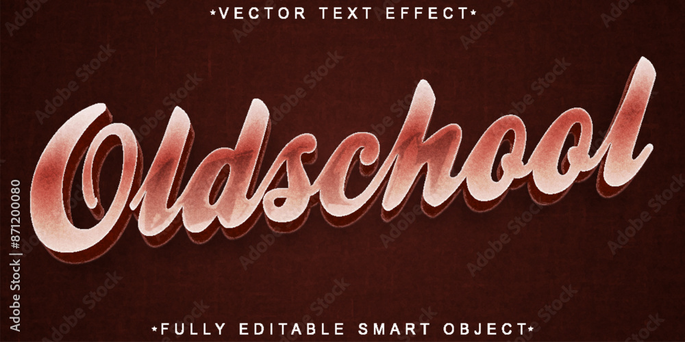 Poster red vintage oldschool vector fully editable smart object text effect