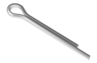 Stainless Steel Cotter Pin. 3D rendering isolated on transparent background