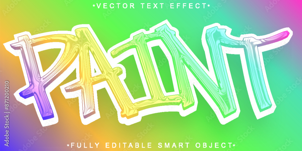 Aufkleber colorful paint vector fully editable smart object text effect