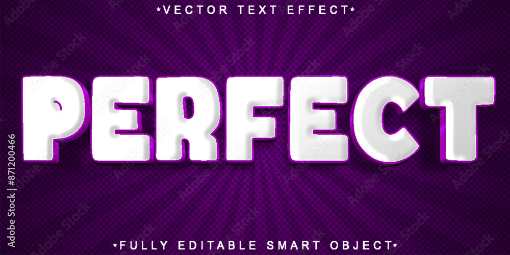 Poster purple cartoon perfect vector fully editable smart object text effect