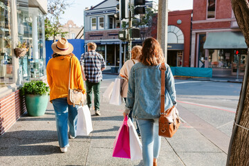 Travelers walking street