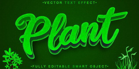 Green Plant Vector Fully Editable Smart Object Text Effect