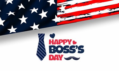 Happy Boss's Day poster for american holiday. ,	 background. Vector 