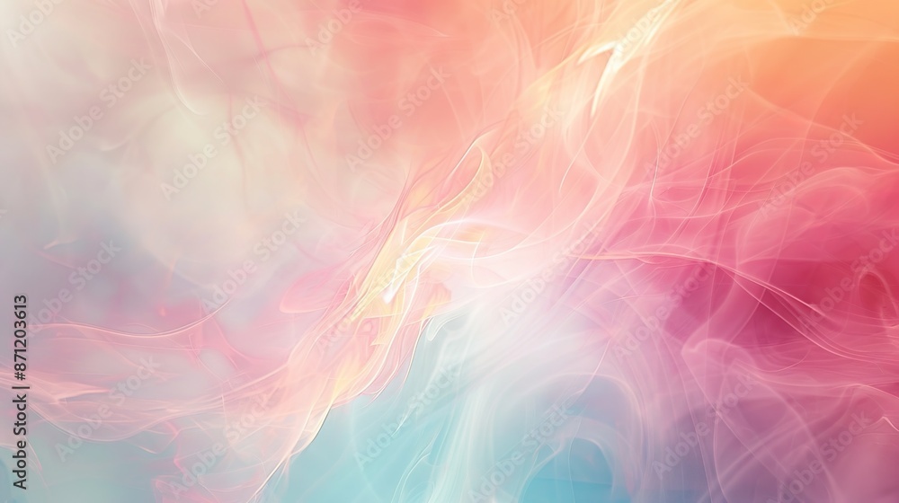 Poster serene pastel dream - abstract blurred background with ample copy space for text, soft color palette