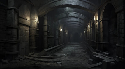 Dungeon Corridor: Enchanted Passage to Lost Realms Fantasy  wallpaper