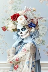 Fototapeta premium Skull with flowers