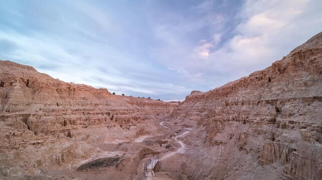 Evening clouds passing over Cathedral Gorge in Panaca Nevada 