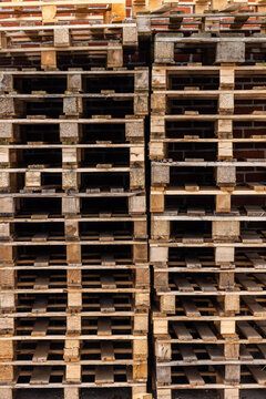 Stacked Wooden Pallets