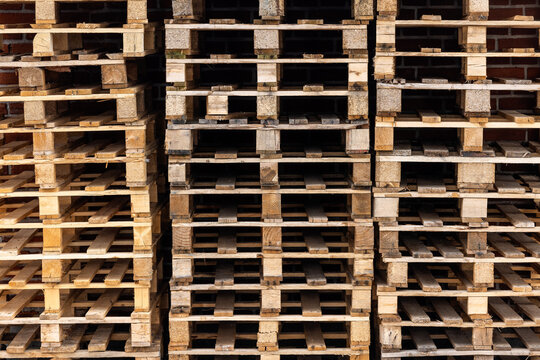 Stacked Wooden Pallets