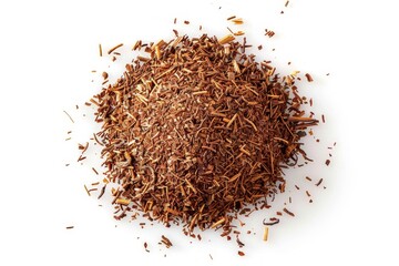 Fototapeta premium Pile of rooibos tea on white background from above