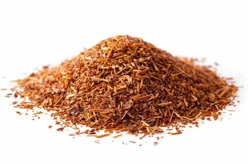 Piles of rooibos tea isolated on white