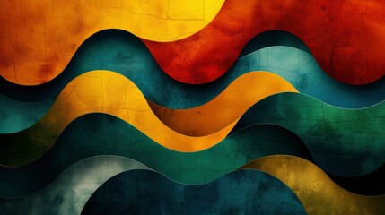  A modern and minimalistic design, interlocking shapes in blue and yellow, arranged to form a cohesive composition that suggests unity and structure, The white background