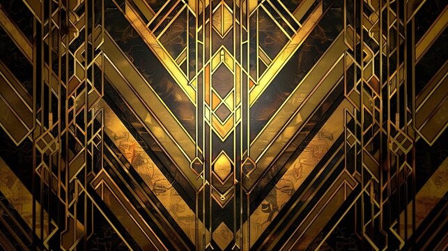 Elegance in Geometric Patterns: Vintage Art Deco Style Background