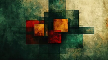  A modern and minimalistic design, layered lines in purple and green, arranged to form a cohesive composition that suggests unity and structure, The dark background