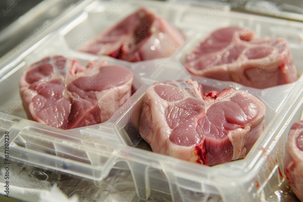 Canvas Prints Pork heart is cut in Styrofoam tray