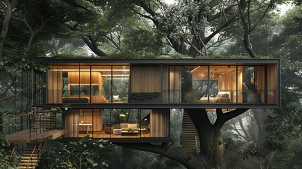Obraz premium Modern Treetop Getaway