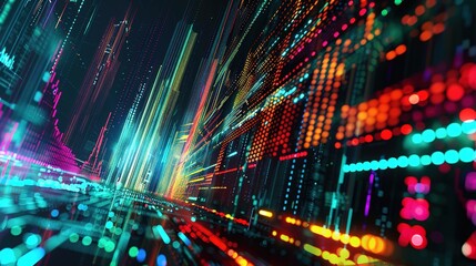 Obraz premium Financial Market Analysis - Abstract Background of Stock Exchange Trading Charts and Graphs