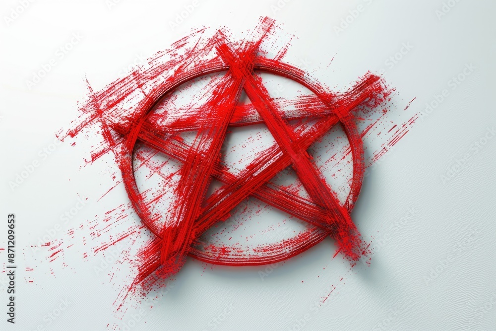 Aufkleber a simple design featuring a red pentagram on a white background, ideal for use in illustrations and 