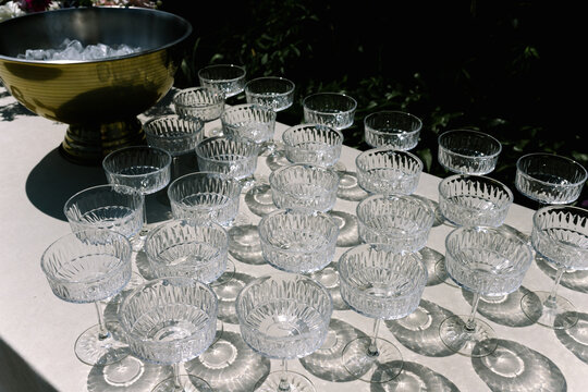 empty glasses on the table