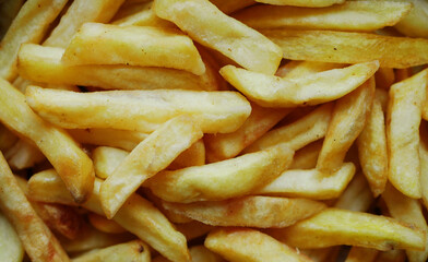 French fries texture. Food background.