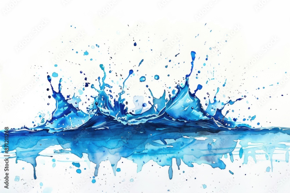 Poster a close-up shot of a splash of water on a white background