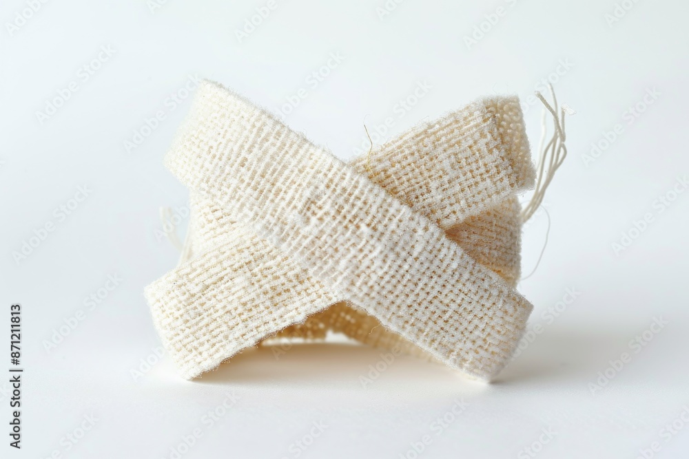 Poster close-up shot of a piece of white fabric on a plain background, ideal for textile or design uses