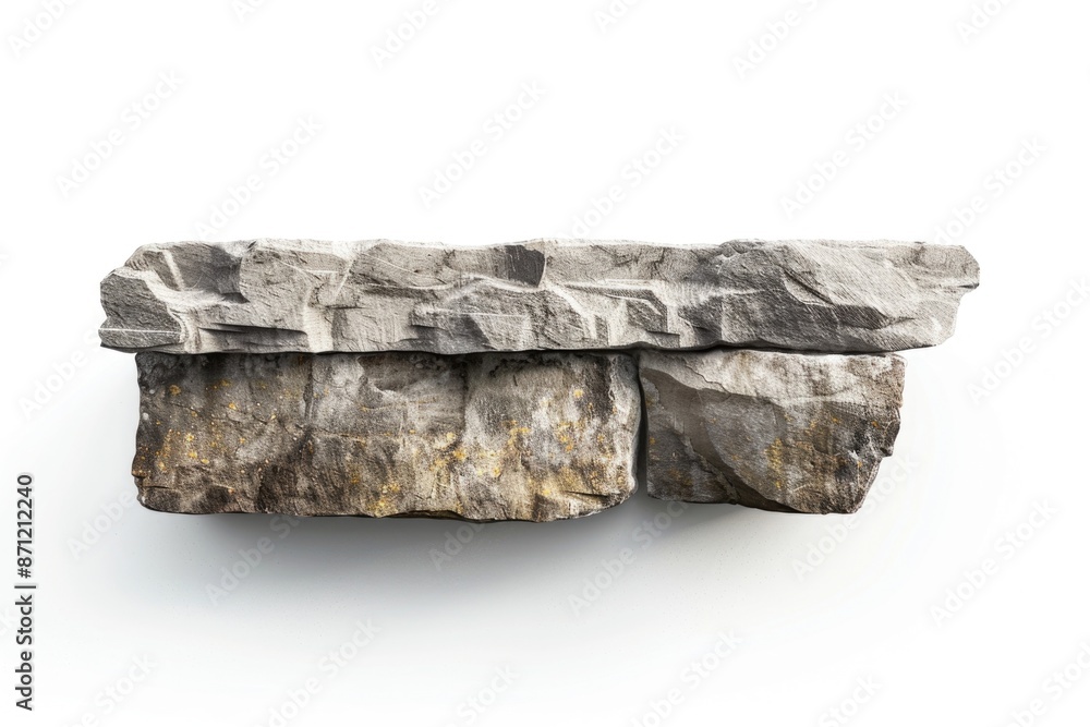 Poster A large rock perched atop a clean white surface, great for use in design and editorial projects